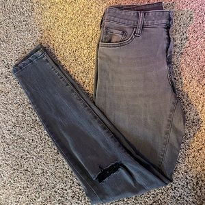 Charcoal Jeans w/ identical knee rips
